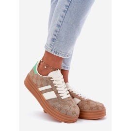 Adidași mici pe platforma Kaki bej 1