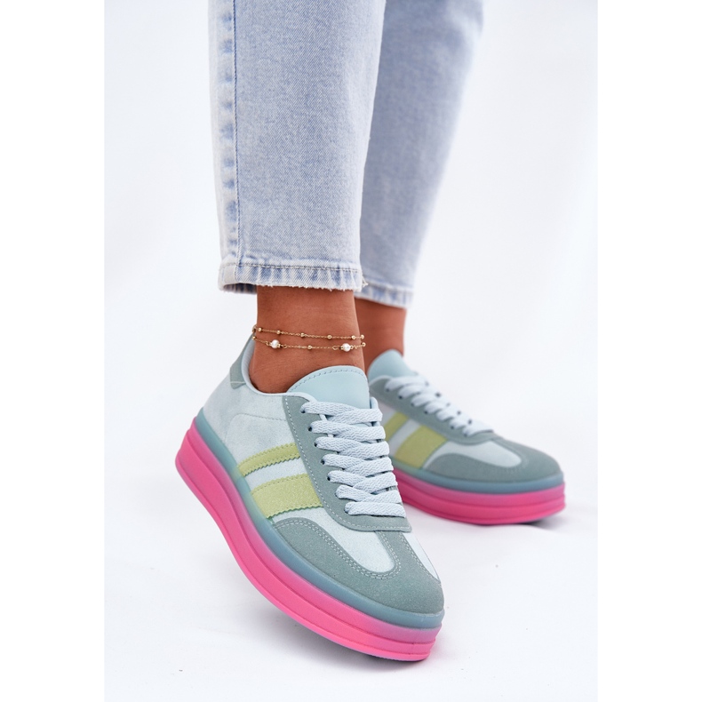 Adidași joși pe platforma albastră albastru 2