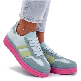 Adidași joși pe platforma albastră albastru 9