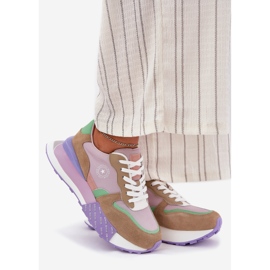 Adidaje pentru femei din piele de căprioară pe Big Star RR274815 Platforma de sistem roz Hi-Polish 1