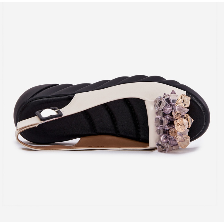 Sandale din piele pentru femei cu Artiker 54C1627 Cristale bej 2 Sandale din piele pentru femei cu Artiker 54C1627 Cristale bej 2