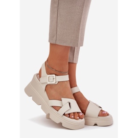 Sandale din piele pentru femei pentru Antic Artiker 54C1624 Beige bej 1 Sandale din piele pentru femei pentru Antic Artiker 54C1624 Beige bej 1