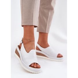 ARTIKER Sandale din piele pentru femei pentru un Wedge Artker 56C0918 Alb 2