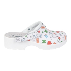 Vriston Pantofi pentru femei înfundă papuci cu design medical Comfooty Alice alb 1