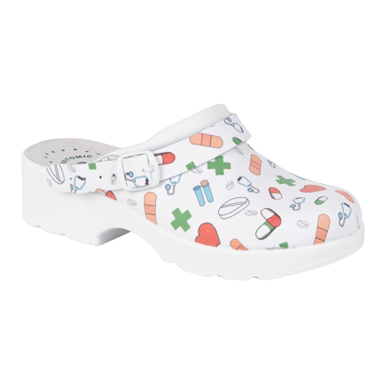 Vriston Pantofi pentru femei înfundă papuci cu design medical Comfooty Alice alb 2