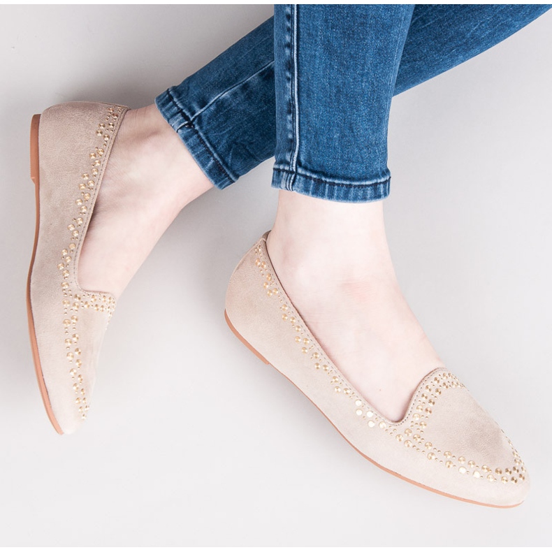 Vices Balerini din piele de căprioară maro 1