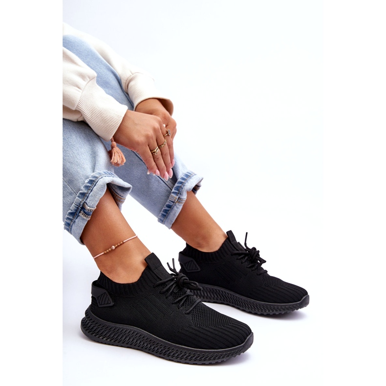 Slip pentru femei -Pantofi sport negri negru 4