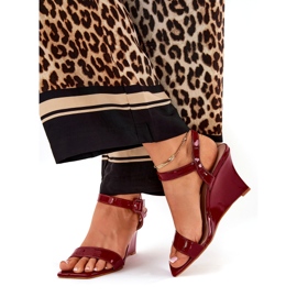 Sandale pentru femei pictate pentru panouri de visiniu roșu 1 Sandale pentru femei pictate pentru panouri de visiniu roșu 1