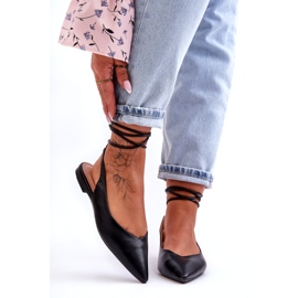 Sandale negre legate pentru femei negru 5