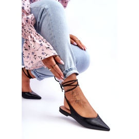 Sandale negre legate pentru femei negru 4