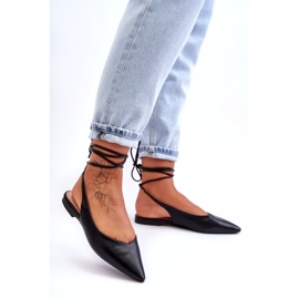 Sandale negre legate pentru femei negru 1