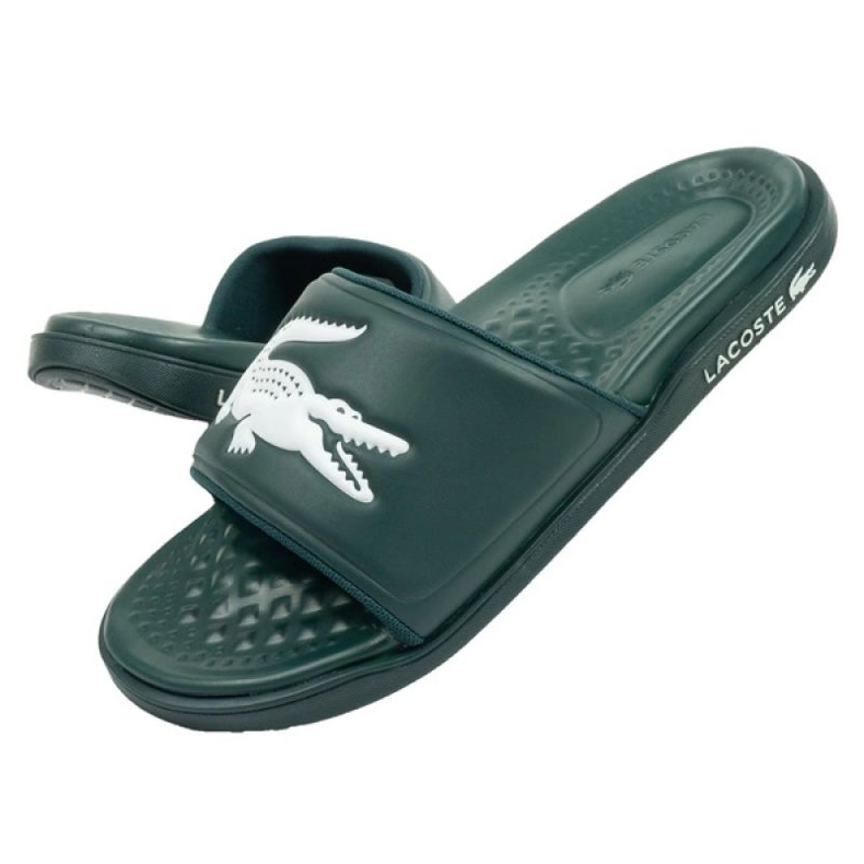 Șlapi Lacoste Croco Dualiste 202D2 743CMA00202D2 verde 5