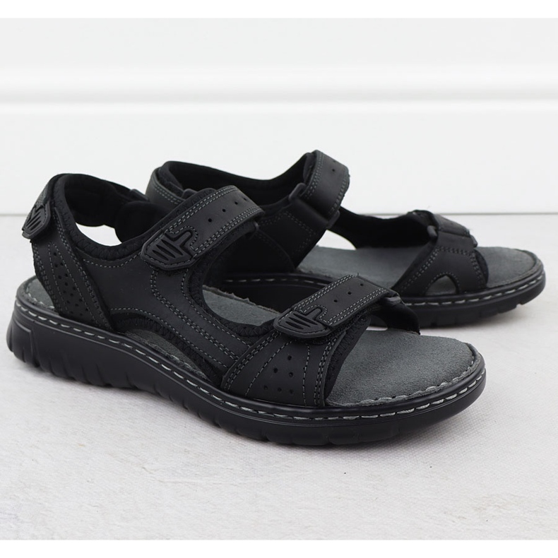 Sandale din piele Black McKeylor 95320 negru 1