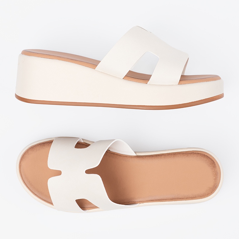 Seastar Papuci cu platformă cu lumină ușoară pentru femei bej 1