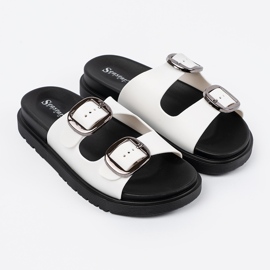 Seastar Flip -flops alb cu catarame de argint 3
