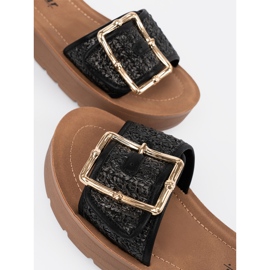 Seastar Flip -flops negru decorat cu o clemă aurii 3