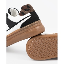 Adidași alb -negru cu inserții cu imprimeu leopard 1