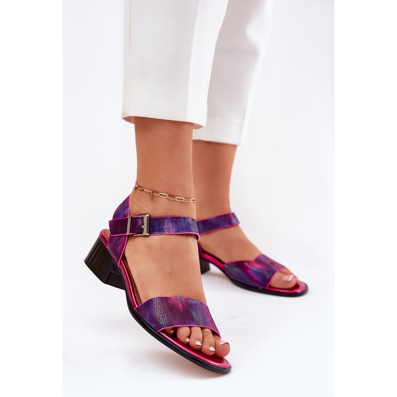 Sandale de fotbal din piele Maciejka N6802-15 roz 2