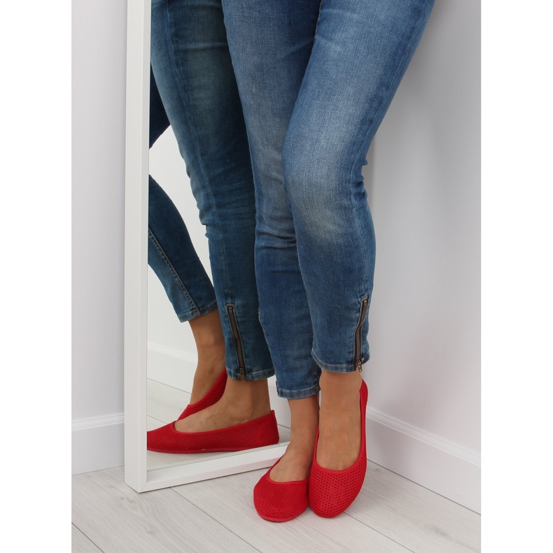 Balerini din plasă roșie JX56 Red roșu 1