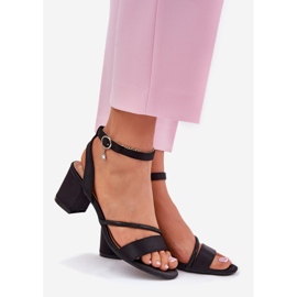 Sandale pentru femei pe stâlp cu Vinceza 20268 Zirconi negri negru 1