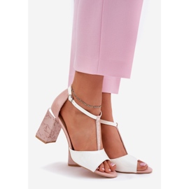 Sandale pentru femei pictate pe Vinceza 20276 Post alb-alb roz 1