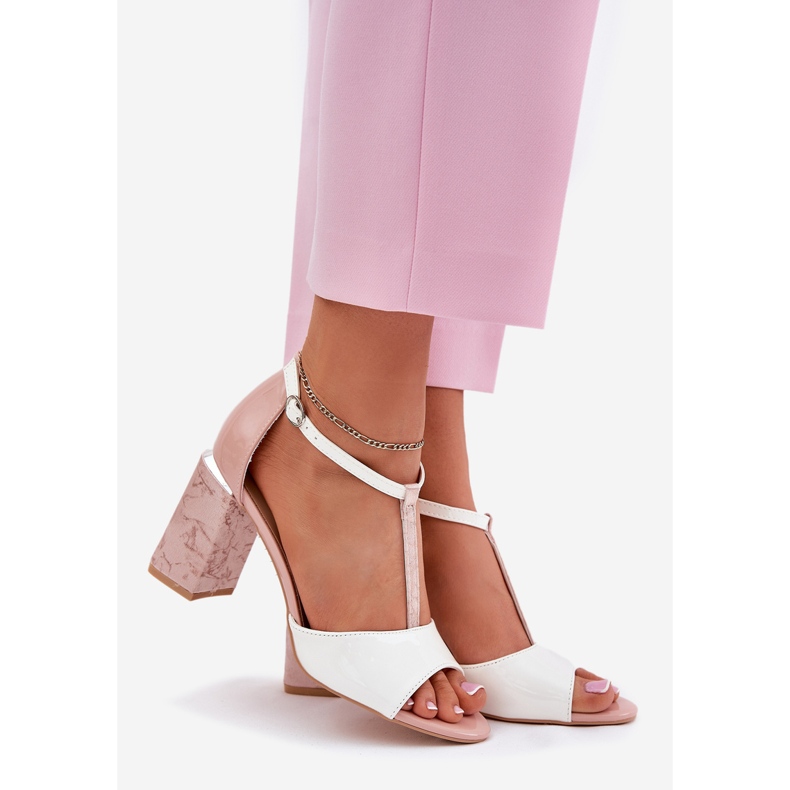 Sandale pentru femei pictate pe Vinceza 20276 Post alb-alb roz 1