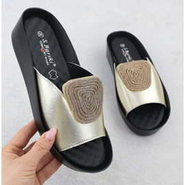 S.Barski Rezumat din piele feminină vara dulce cu zirconia złote S. Barski KV51-028 de aur 1