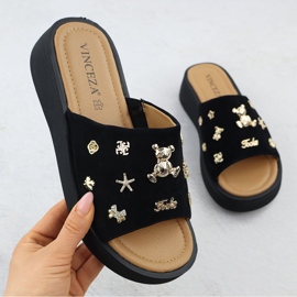 Panouri din piele pentru femei cu decorațiuni Black Vinceza 66741 negru 1