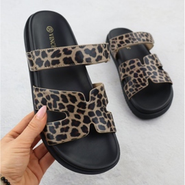 Papuci pentru femei în Leopard Print Beige Vinceza 17401 bej 1