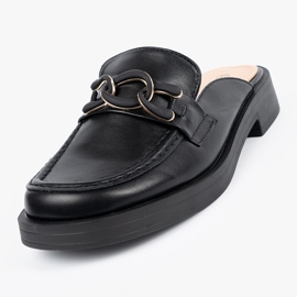 Shelvt Flip -flop -uri eco -ale lui Black -Lowheh cu un lanț cu un lanț negru 2