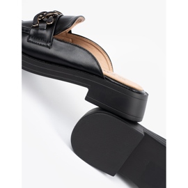 Shelvt Flip -flop -uri eco -ale lui Black -Lowheh cu un lanț cu un lanț negru 1