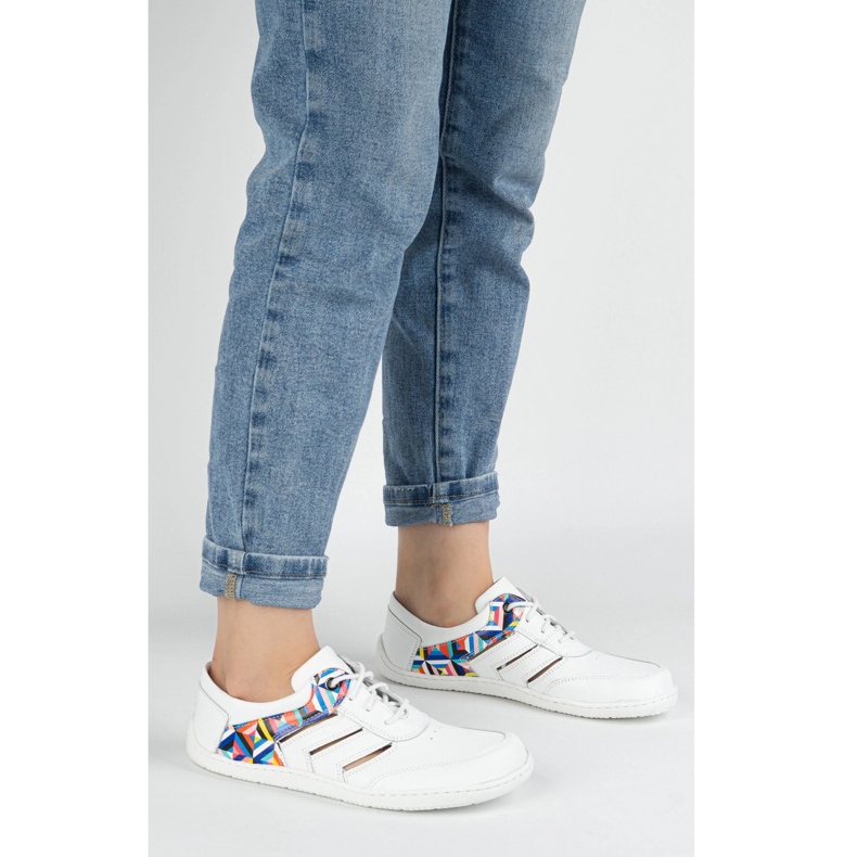 Adidași desculți din piele minimalistă layla olivier alb 1