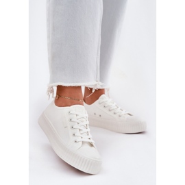 Adidaje materiale pentru femei pe Big Star RR274776 Platforma albă 2
