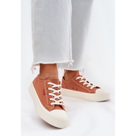 Material Sneakers pentru femei pe Big Star RR274778 Platforma Orange portocale 2
