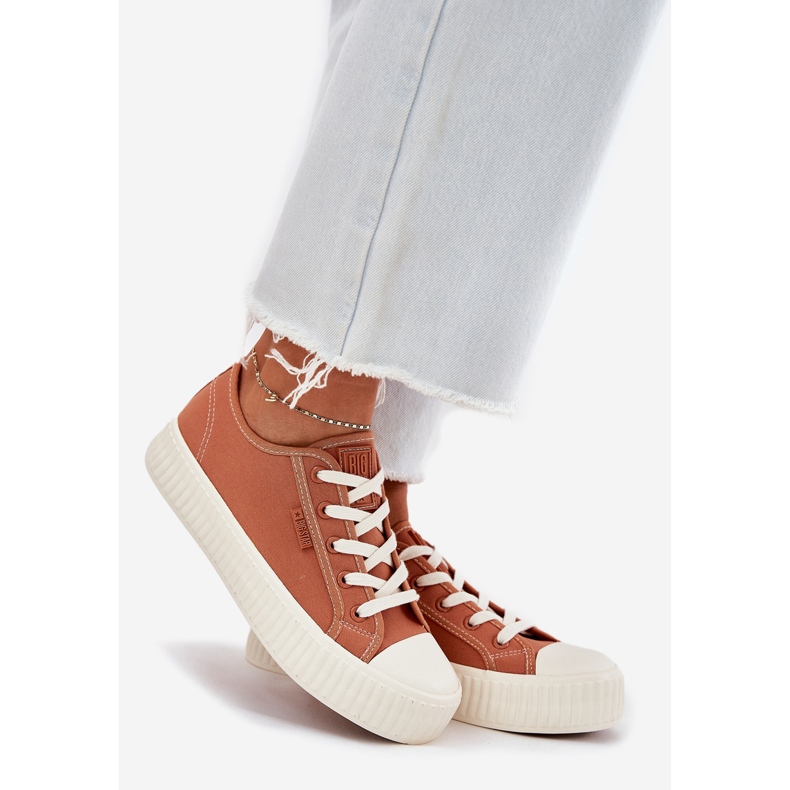 Material Sneakers pentru femei pe Big Star RR274778 Platforma Orange portocale 1