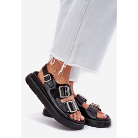 Sandale pentru femei lăcuite din piele cu Big Star RR2746662 Blackles Negru 1