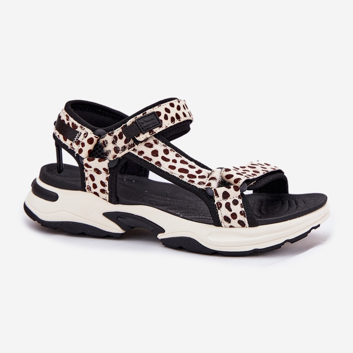 Sandale Velcro pentru femei D.Franklin DFSH406002 Negru și bej 1