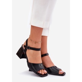 Vinceza Sandale pentru femei pe Vincez 62235 Black Post negru 1