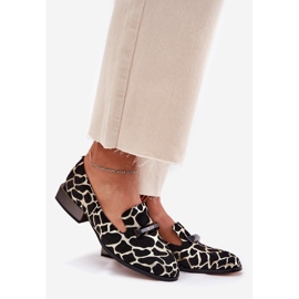 S.Barski Încălțăminte din piele de căprioară pentru femei cu ornament LZ51-505 negru și auriu 1