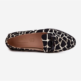 S.Barski Încălțăminte din piele de căprioară pentru femei cu ornament LZ51-505 negru și auriu 2