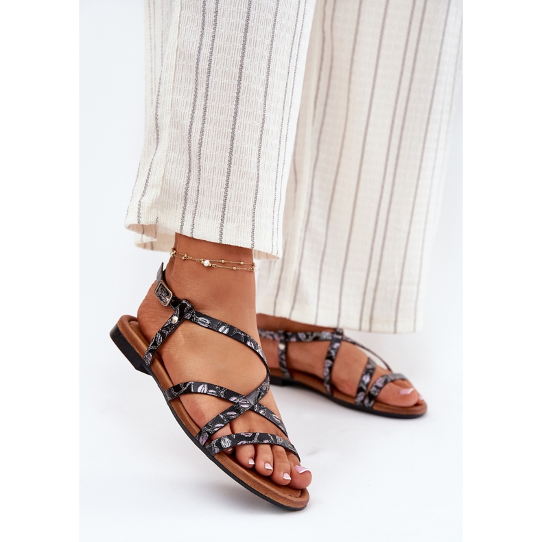 Sandale pentru femei plate pentru femei Maciejka 06635-05 Negru 2