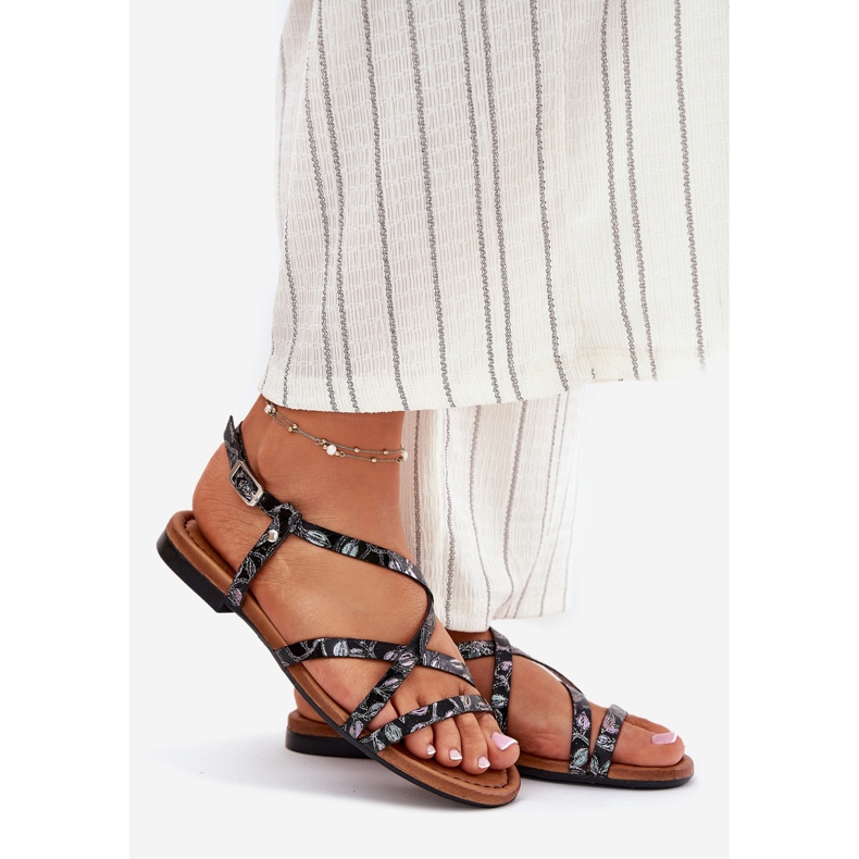 Sandale pentru femei plate pentru femei Maciejka 06635-05 Negru 1