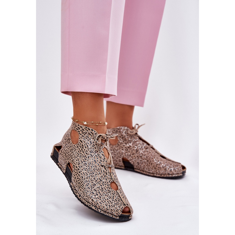 Cizme de piele modelate Maciejka 03426-49 LEOPARD Imprimare bej 2