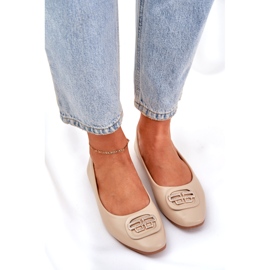 Seastar Balerine pentru femei pe o talpă plană cu un ornament pentru 58p bej 3