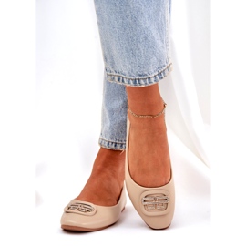 Seastar Balerine pentru femei pe o talpă plană cu un ornament pentru 58p bej 2