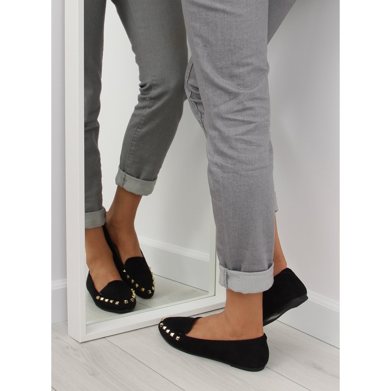 Mocasini negri de dama cu crampoane negri 1388 Negru 1