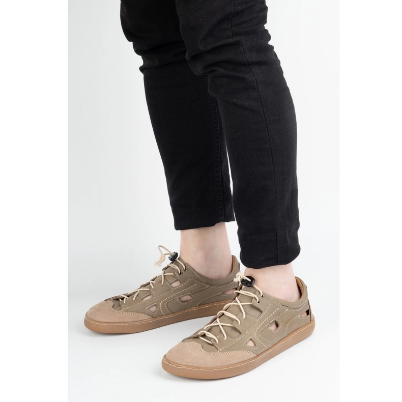 Pantofi de piele desculți pentru bărbați Olivier 320kz cu ventilație maro 1 Pantofi de piele desculți pentru bărbați Olivier 320kz cu ventilație maro 1