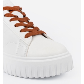 Shelvt Adidași albi pentru femei inserții maro 2