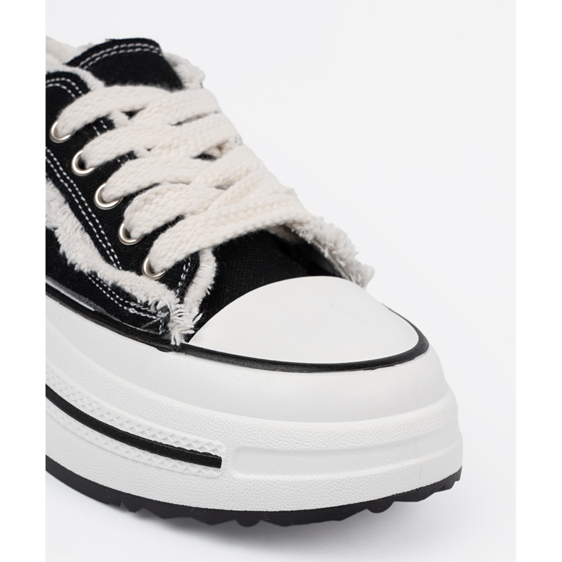 Shelvt Adidași pentru femei negre cu inserții albe negru 1