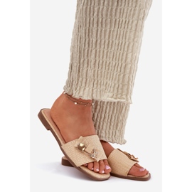 Inna Flip -flops pentru femei cu un bej cu arc 1